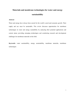 Materials and membrane technologies for water and energy