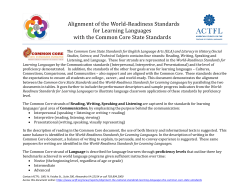 Alignment of the World-Readiness Standards for Learning