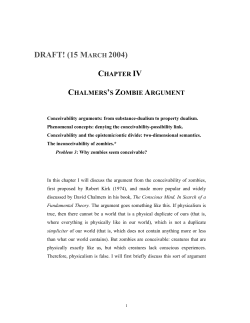 Chalmers`s zombie argument - Personal pages of the CEU