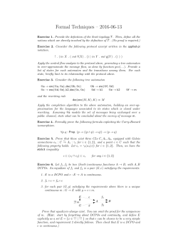 Formal Techniques &ndash; 2016-06-13