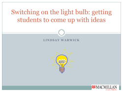 Switching on the light bulb: getting students to come up with ideas