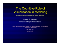 The Cognitive Role of Visualization in Modeling