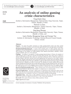 An analysis of online gaming crime characteristics