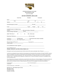 OFFENSIVE/DEFENSIVE LINE CAMP AND PERIMETER CAMP