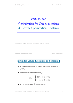COM524500 Optimization for Communications 4. Convex