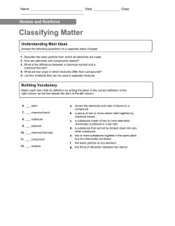 Classifying Matter