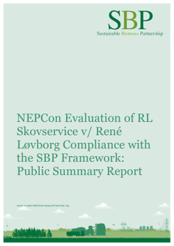 NEPCon_CB Public Summary Report v1.0_RL Skovservice FINAL