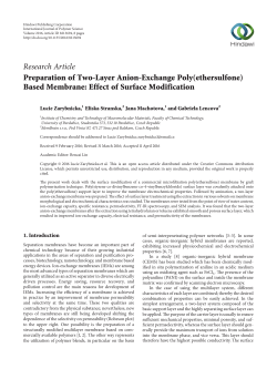 Preparation of Two-Layer Anion-Exchange Poly (ethersulfone