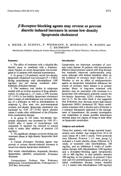 b-Receptor-Blocking Agents May Reverse or Prevent Diuretic