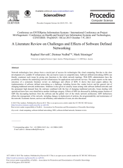 A Literature Review on Challenges and Effects of Software Defined