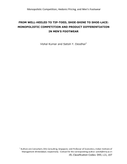 Monopolistic Competition, Hedonic Pricing, and Men`s Footwear JEL
