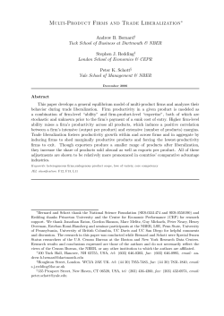 Multi-Product Firms and Trade Liberalization