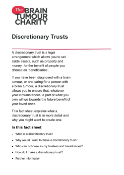 Discretionary Trusts - The Brain Tumour Charity