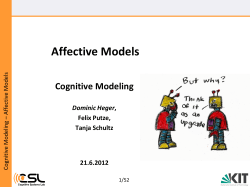 Affective Models - Cognitive Systems Lab