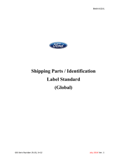 Shipping Parts / Identification Label Standard (Global)