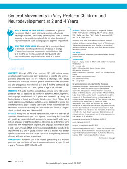 General Movements in Very Preterm Children and