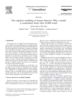 The cognitive modeling of human behavior: Why a model is