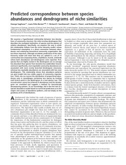 Predicted correspondence between species abundances and