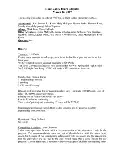 March 16, 2017 Minutes - Hunt Valley Swim Club