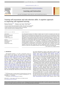 Training self-assessment and task-selection skills: A cognitive