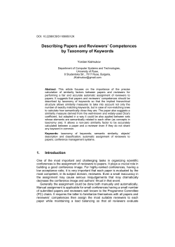 Describing Papers and Reviewers` Competences by Taxonomy of