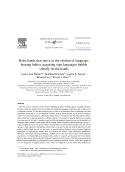 Baby hands that move to the rhythm of language: hearing babies