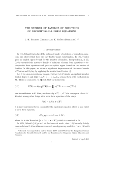 THE NUMBER OF FAMILIES OF SOLUTIONS OF DECOMPOSABLE