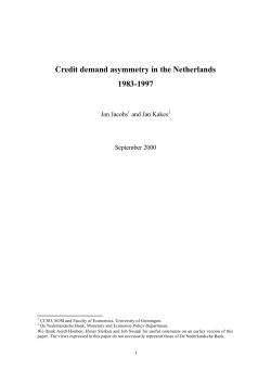 Credit demand asymmetry in the Netherlands 1983-1997