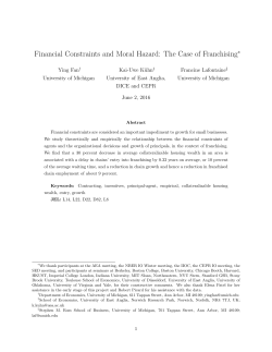 Financial Constraints and Moral Hazard: The Case of Franchising