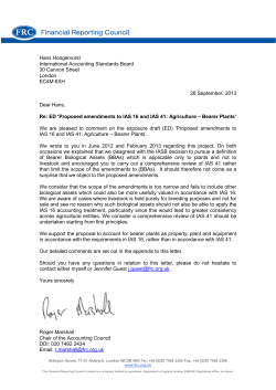 FRC responds to IASB Bearer Plants