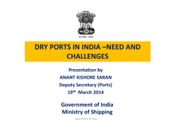 DRY PORTS IN INDIA &ndash;NEED AND CHALLENGES