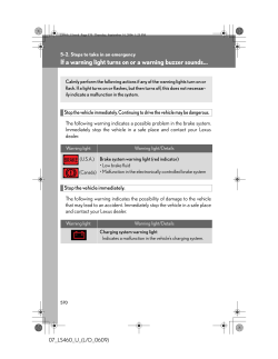 If a warning light turns on or a warning buzzer