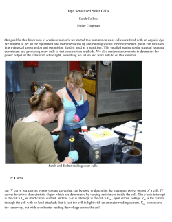 Dye Sensitized Solar Cells - Spectral Response