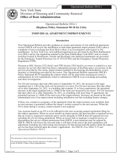 Operational Bulletin 2016-1 - New York State Homes and