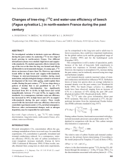 Changes of tree-ring &delta;13 C and water