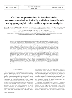 Carbon sequestration in tropical Asia