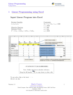 Linear Programming - School of Liberal Arts and Sciences