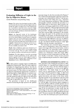 Evaluating diffusion of light in the eye by objective