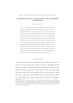 1. Introduction In the economics literature, Intellectual Property (IP) is