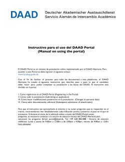 Instructivo para el uso del DAAD Portal (Manual on using the portal)