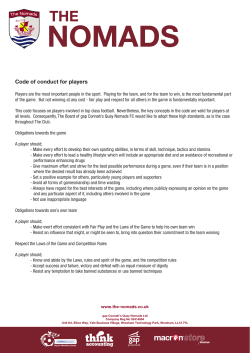 Code of conduct for players