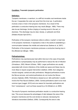 Condition: Traumatic tympanic perforation
