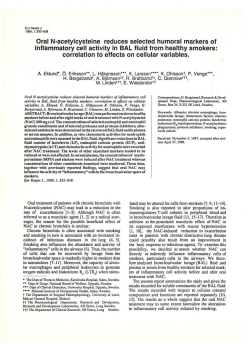 Oral N-acetylcysteine reduces selected humoral markers of