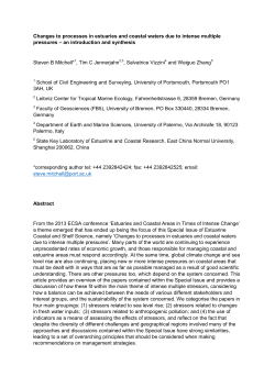 Changes to processes in estuaries and coastal waters due to