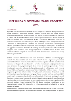 LINEE GUIDA DI SOSTENIBILITÀ DEL PROGETTO VIVA
