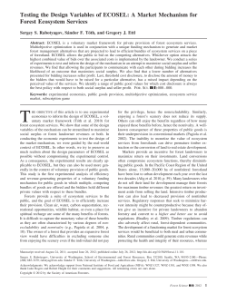 A Market Mechanism for Forest Ecosystem Services