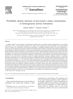 Probability density function of non-reactive solute concentration in