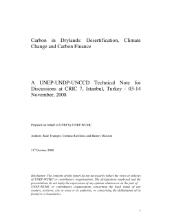 Carbon in Drylands: Desertification, Climate - UNEP-WCMC