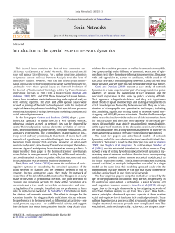 Social Networks Introduction to the special issue on network dynamics