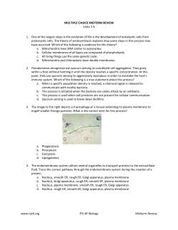 MULTIPLE CHOICE MIDTERM REVIEW Units 1
